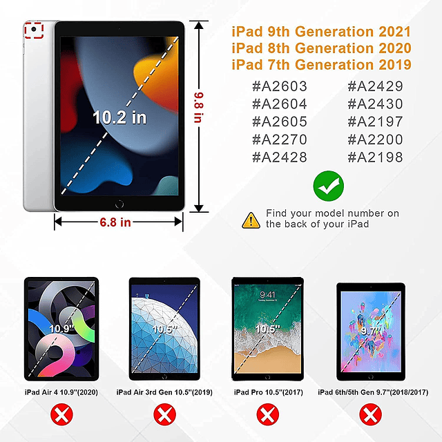 Funda compatible con iPad de 9 generación para niños, con so