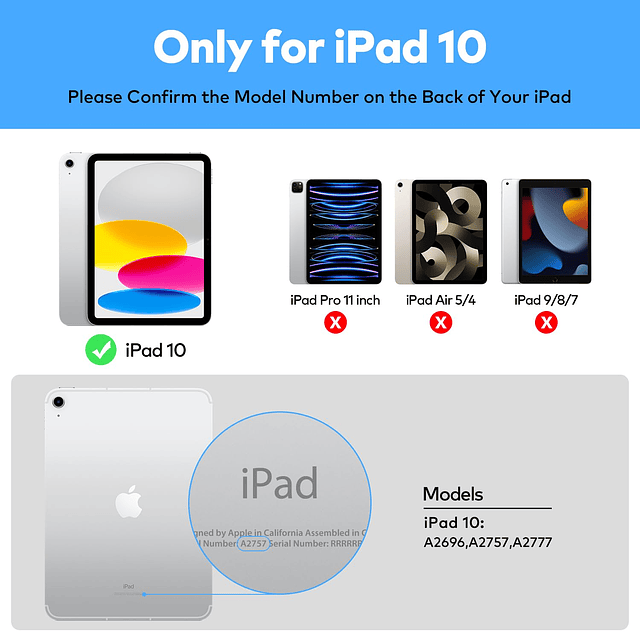 Funda con teclado para iPad de 10 generación 2022 - Funda co
