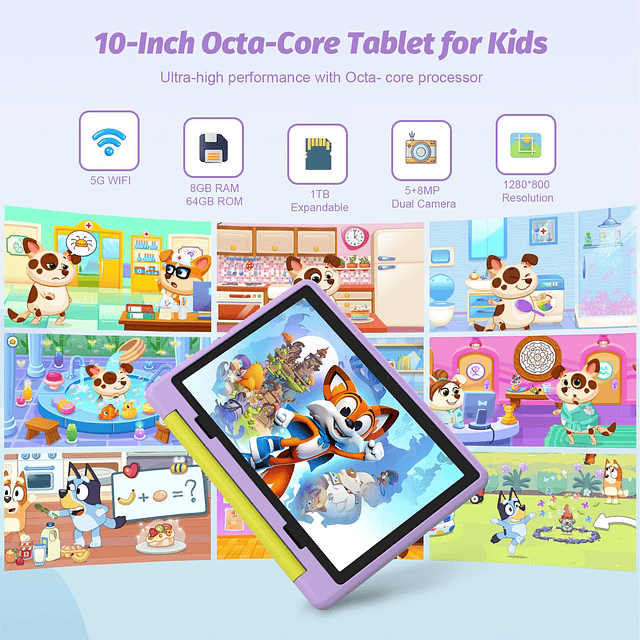 ZOFYWNaS Tableta para niños de 10 pulgadas android 14 para n