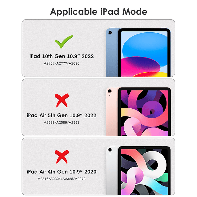 DTTOCaSE Funda giratoria para iPad de 10 generación 2022, iP