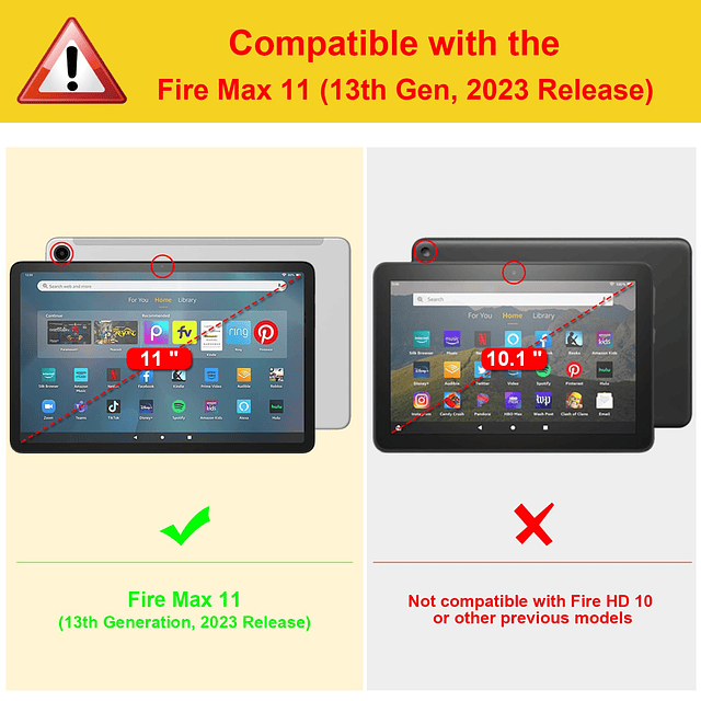 Funda con teclado para amazon Fire Max 11 13 generación, ver