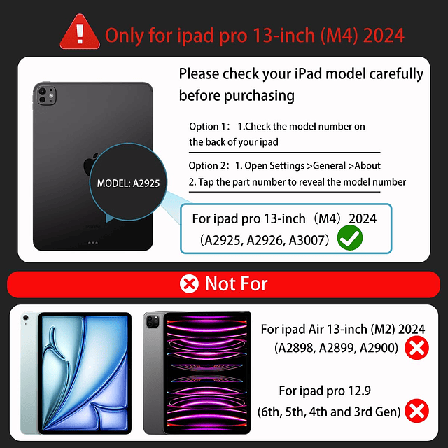 Funda para iPad Pro de 13 pulgadas 2024 con teclado, funda c