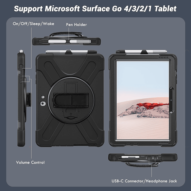 Funda para Microsoft Surface Go 4/Surface Go 3/Surface Go 2