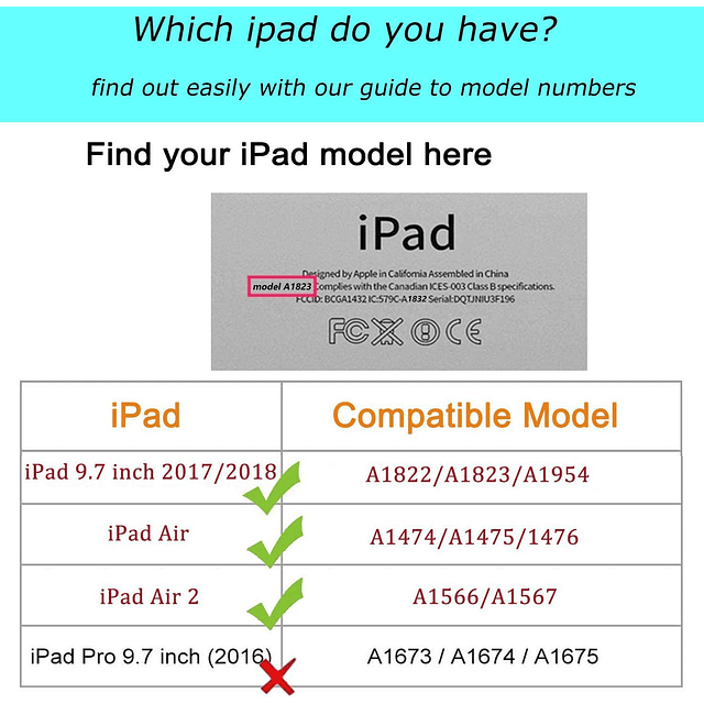 Funda para iPad 2018/2017 iPad 9.7 6/5 generación - Funda gi