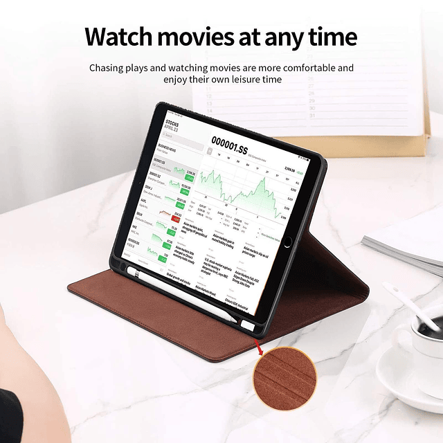 Funda para iPad air de 10,5 Pulgadas, Funda de Cuero Genuino