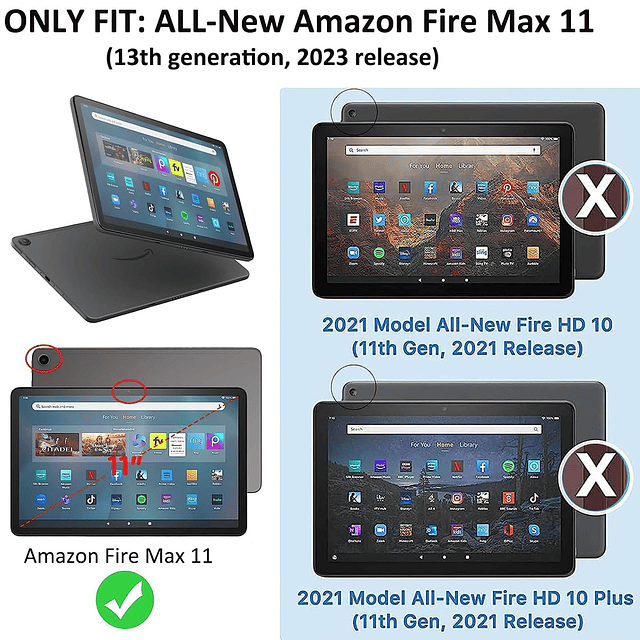 Funda para tableta amazon Fire Max 11 compatible con la vers