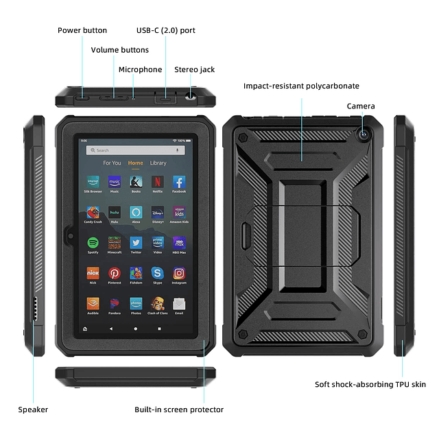 Nuevo estuche para tableta Kindle Fire 7 12 generación, lanz