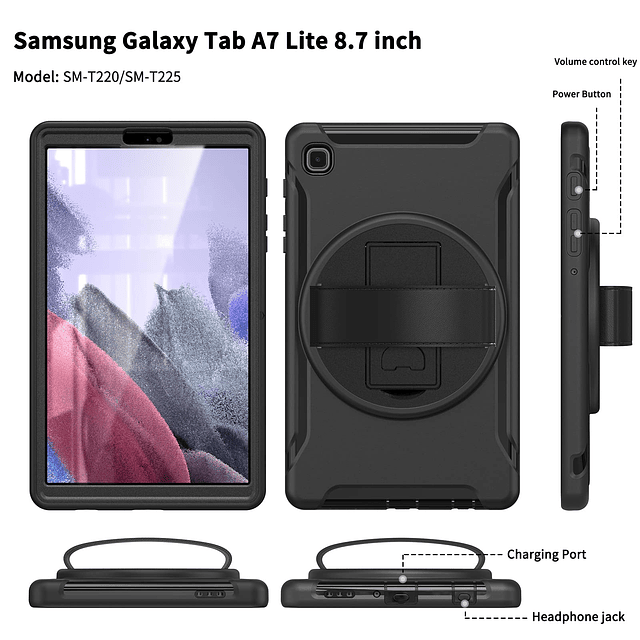 Galaxy Tab a7 Lite Funda con Protector de Pantalla 2021, Sam