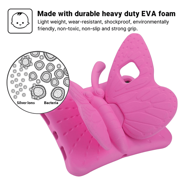 Funda para iPad Pro 11 para niños 3D Cute Butterfly EVa Ligh