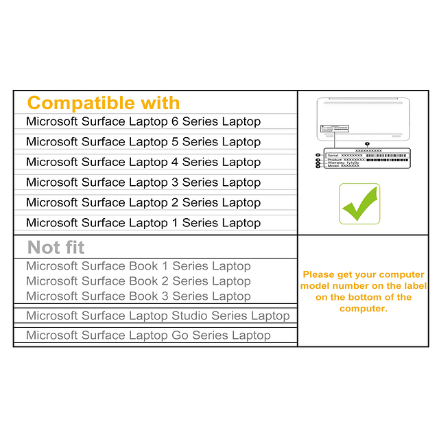 Funda para Microsoft Surface Laptop 6/5/4/3 Computadora de 1