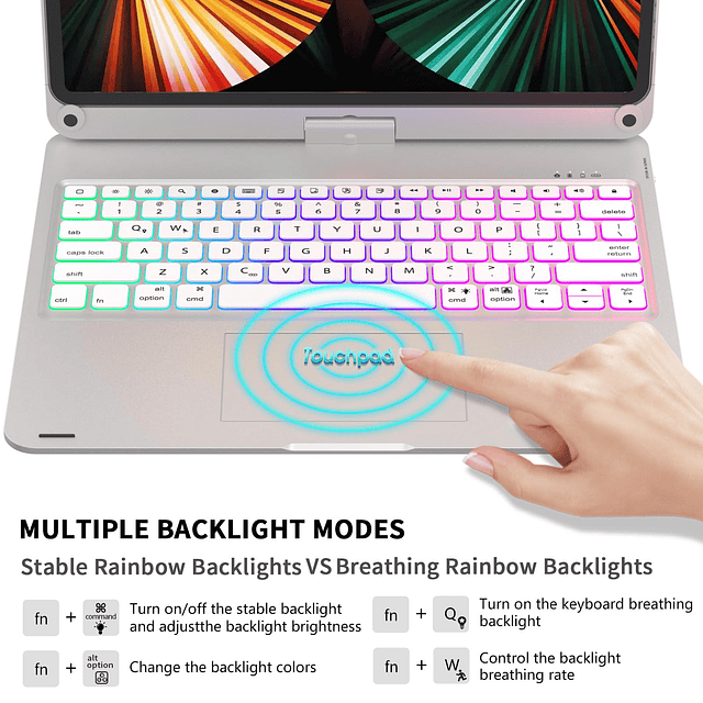 NOKBaBO Funda para iPad Pro de 12,9 pulgadas con teclado, re