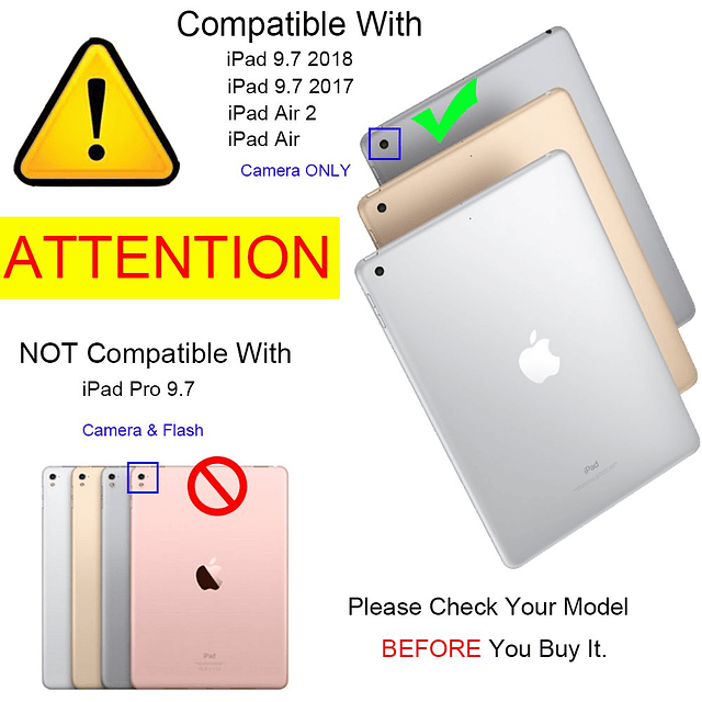 RUBaN Funda compatible con iPad de 9,7 pulgadas 2018/2017 /