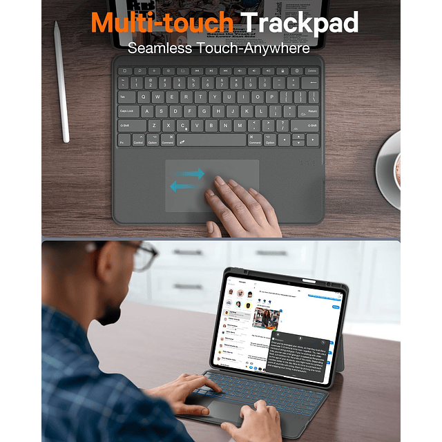 CHESONa Funda resistente para iPad Pro 12.9 con teclado, par