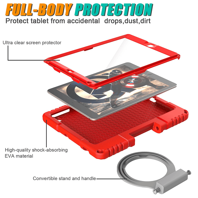 Funda para niños para iPad 5/6 generación de 9,7 pulgadas ve