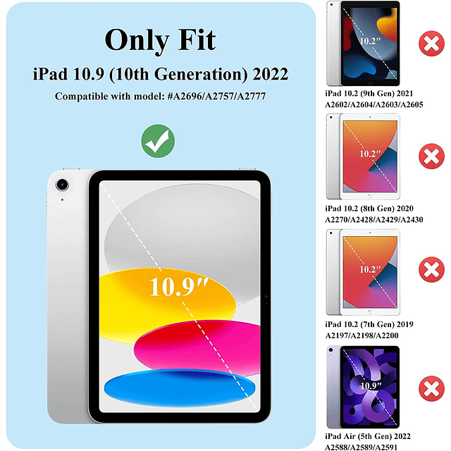 Funda para niños para iPad de 10 generación de 10.9 pulgadas