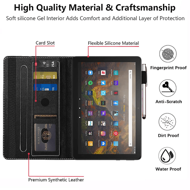 Funda compatible con tableta amazon Kindle Fire HD 8 y 8 Plu