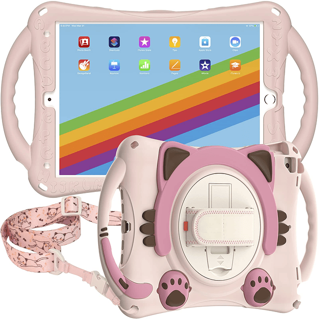 Cat Shield Funda para iPad de 9 generación para niños, resis