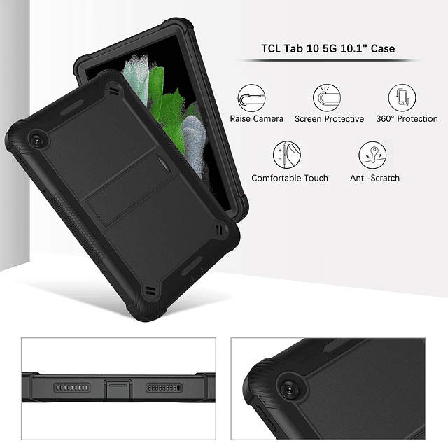 para TCL Tab 10 5G 10.1" Funda para tablet, 3 en 1 híbrido a