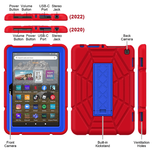 Funda Solo para 12/10 generación lanzada en 2022/2020 Kindle