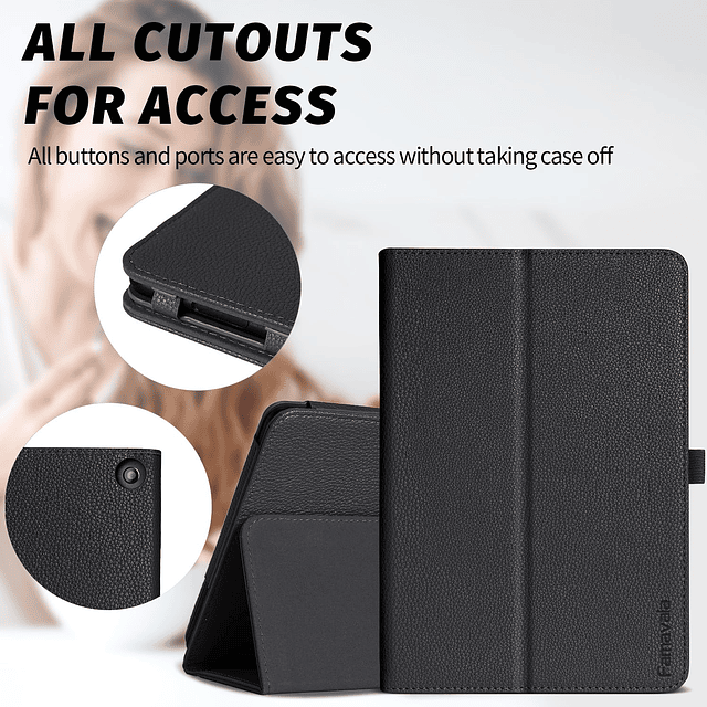 Funda Folio para la nueva tableta amazon Fire HD 8 y 8 Plus