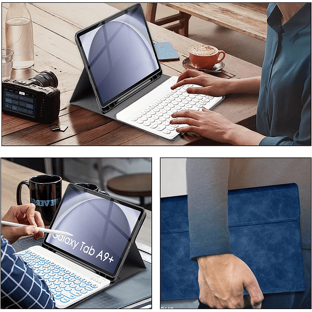 LDSOYIa Funda con teclado retroiluminado para Samsung Galaxy