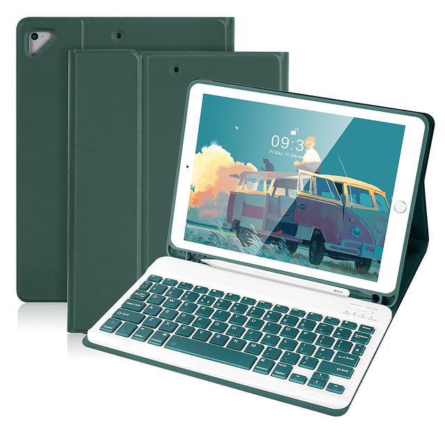 Funda con teclado para iPad de 9,7 pulgadas, teclado Bluetoo