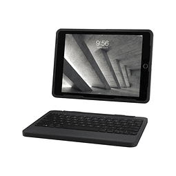 ZaGG Estuche desmontable tipo libro resistente y teclado con