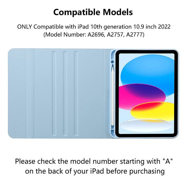 Funda con teclado para iPad de 10 generación de 10.9 pulgada