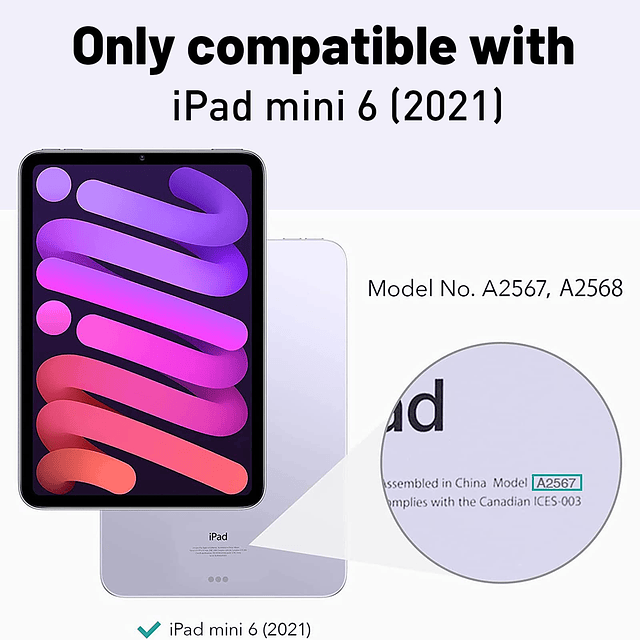 aICase iPad Mini 6 2021 con protector de pantalla, función a