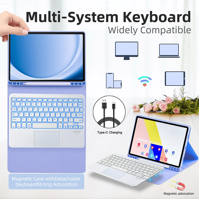 EaMPaNG Funda con teclado Trackpad para Samsung Galaxy Tab a