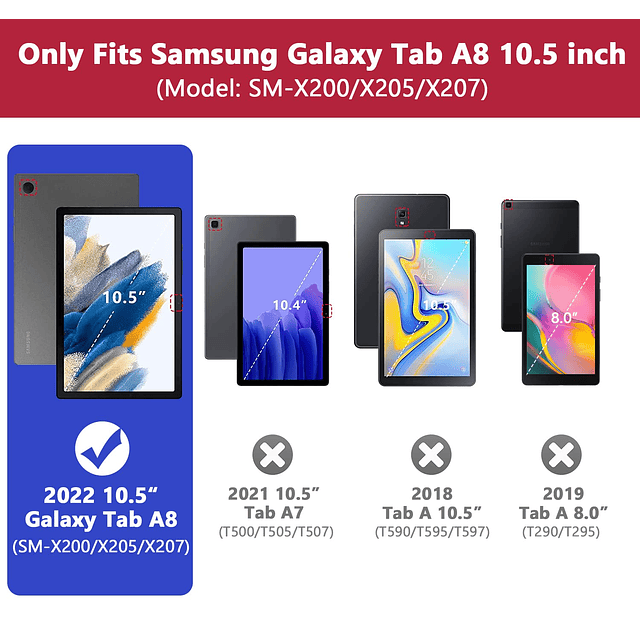 Funda Galaxy Tab a8, para Samsung Galaxy Tab a8 Funda de 10,