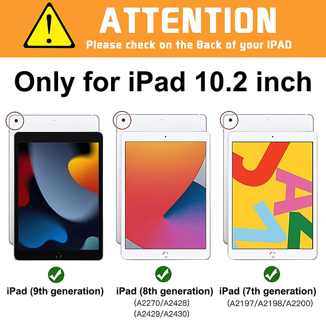 Funda para iPad de 9/8/7 generación versión 2021/2020/2019,