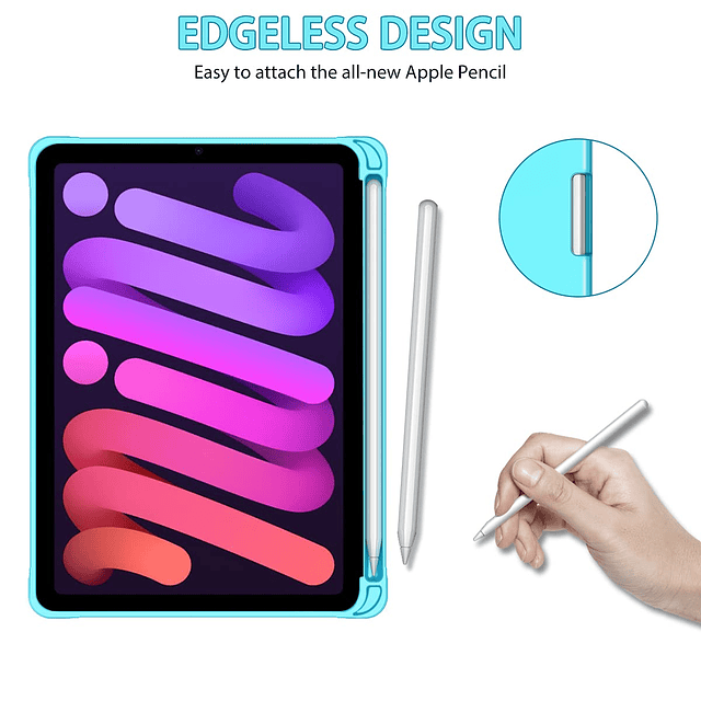 - Funda para iPad Mini 6 con portalápices, soporte delgado d