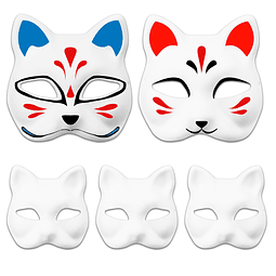 Máscara de Gato - 5 PCS Máscaras de Zorro de Gato Therian, M