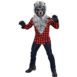 Disfraz de hombre lobo aullador hambriento para niños, talla