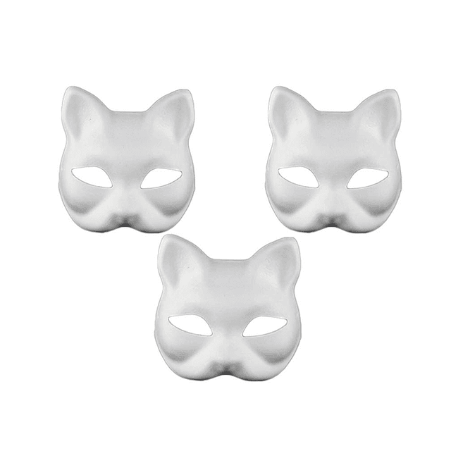 Máscaras de gato Papel blanco Máscaras faciales pintadas a m