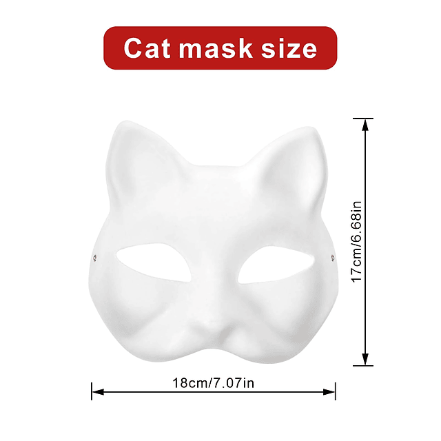 10 Piezas Máscara de Gato Máscara de Zorro DIY Máscaras en B