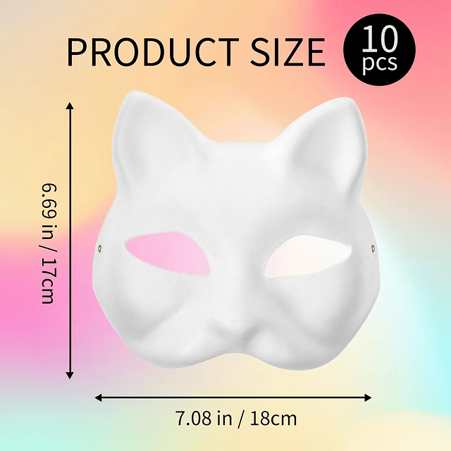 10 máscaras de gato Therian, máscaras de gato en blanco de p