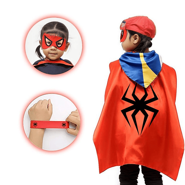 Capas de superhéroe con máscara y pulseras para niños, jugue