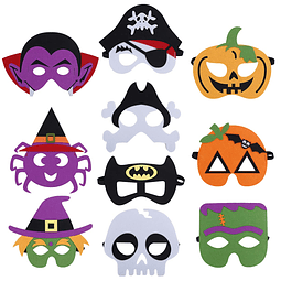 Máscaras de Fieltro de Halloween para Niños Niñas Niños, Más