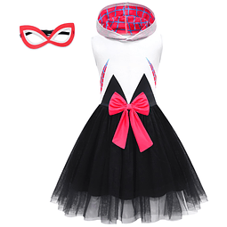 Niñas Spider Mesh Gwen Cosplay Vestido de tul Vestido de pri