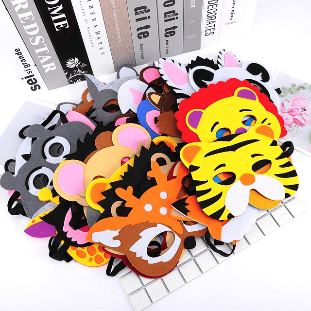 30 piezas de máscaras de animales de fieltro para niños sumi