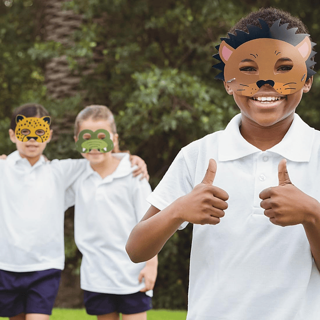 16 máscaras faciales de animales, recuerdos de fiesta temáti