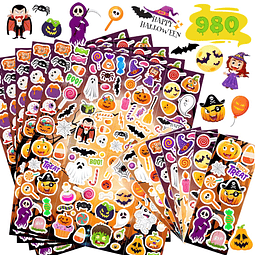 Pegatinas de Halloween, 980 pegatinas surtidas de Halloween