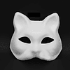 5 máscaras de gato de papel blanco pintadas a mano, máscaras