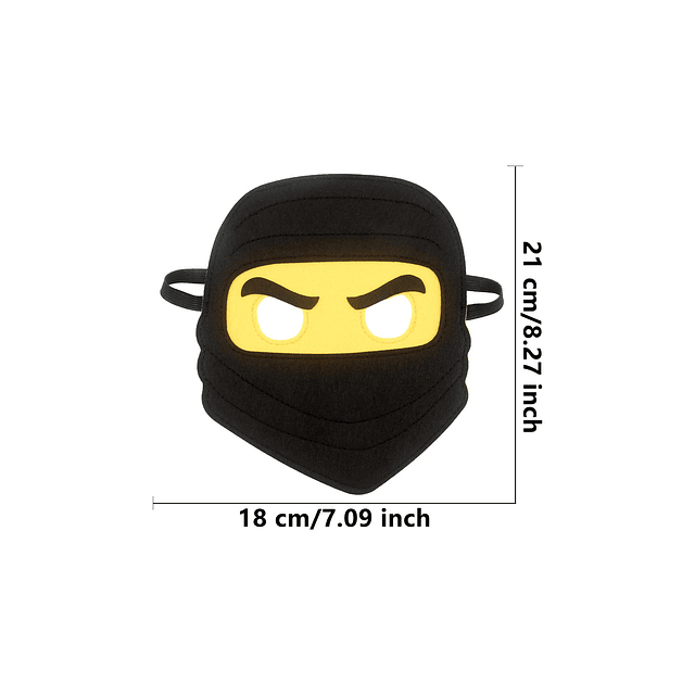 20 Piezas Máscaras de Ninja para Niños Máscara de Dibujos An