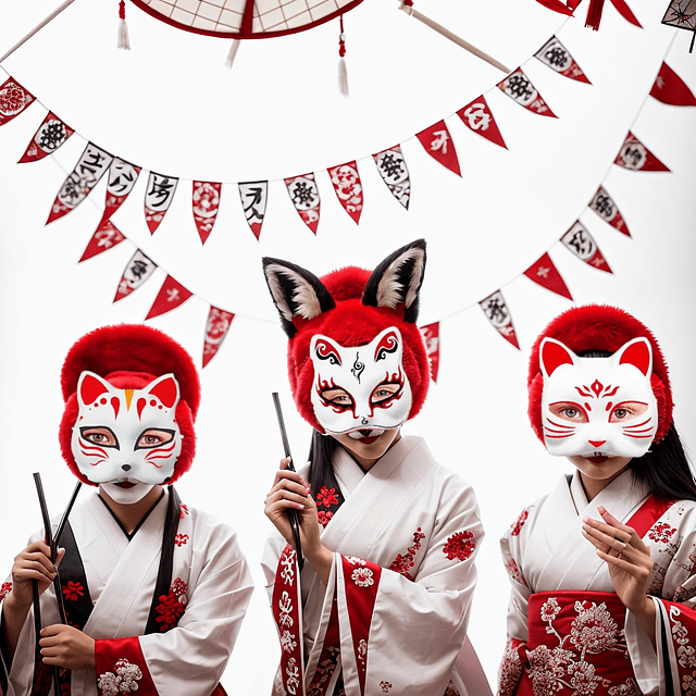 3 Piezas Máscaras de Gato en Blanco Pintura de Máscara Blanc