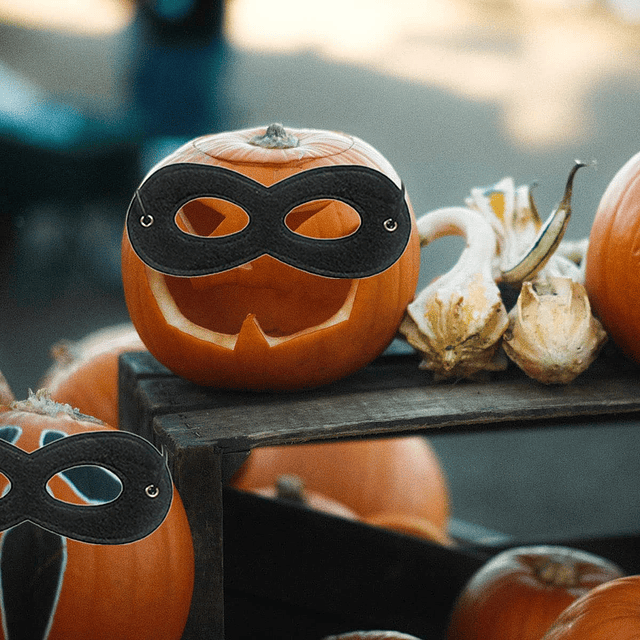 15 máscaras de Halloween de fieltro, máscaras de ojos negras