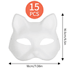 Paquete de 15 máscaras de gato blanco DIY, máscaras Therian