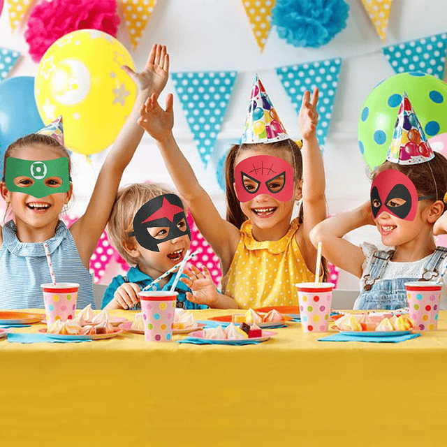 Máscaras de Superhéroe Favores de Fiesta para Niños, 36 Piez